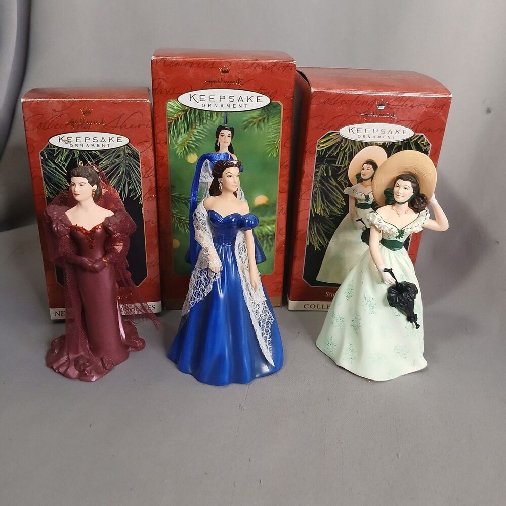 Hallmark Gone With The Wind Scarlett Ohara Portrait Red Dress Barbecue Dress VTG - Picture 2 of 4